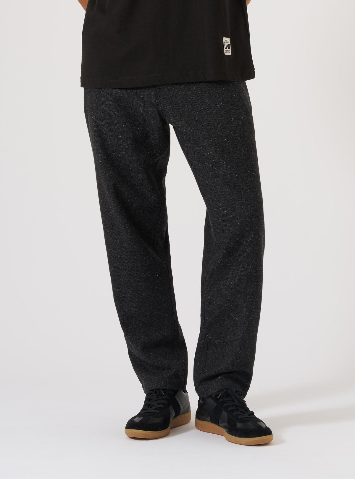Black Salt N Pepper Tweed Military Chino