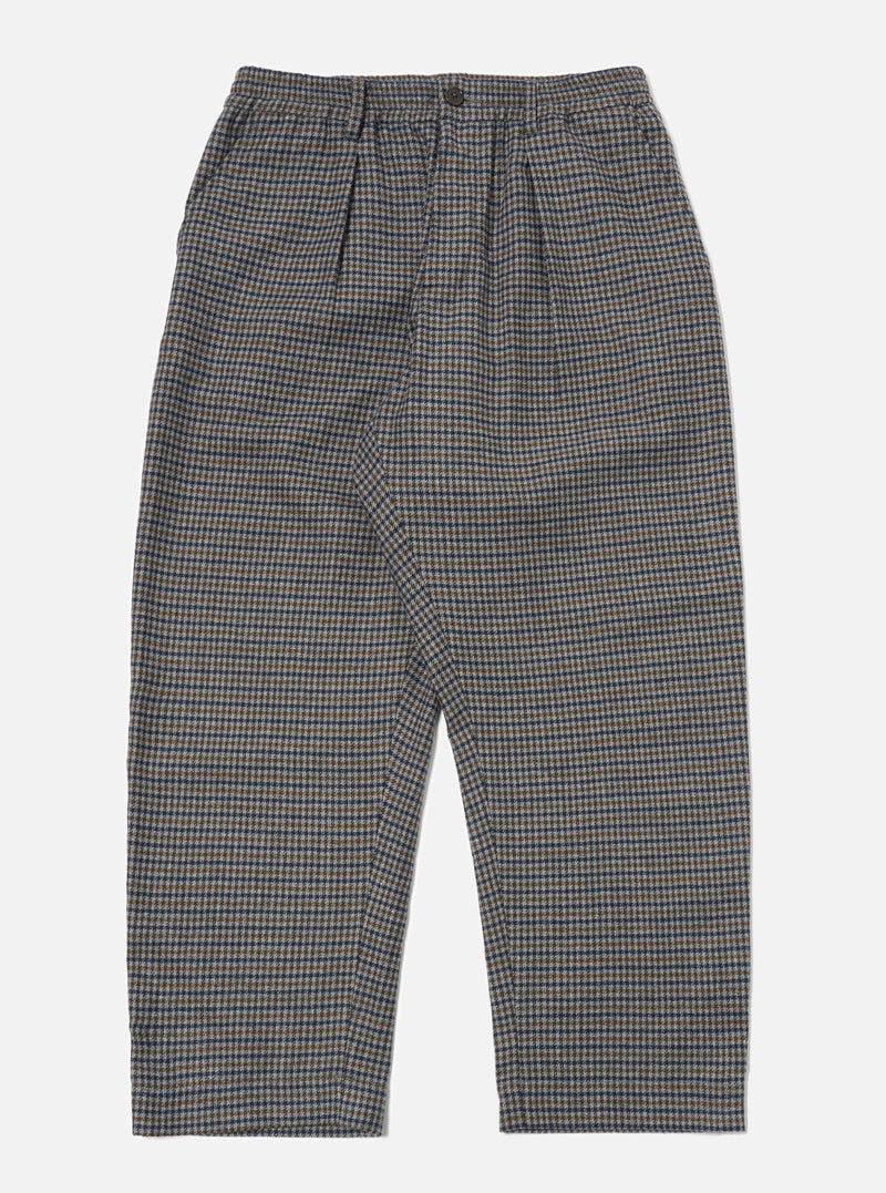 Charcoal Houndstooth Wool Mix Oxford Pant