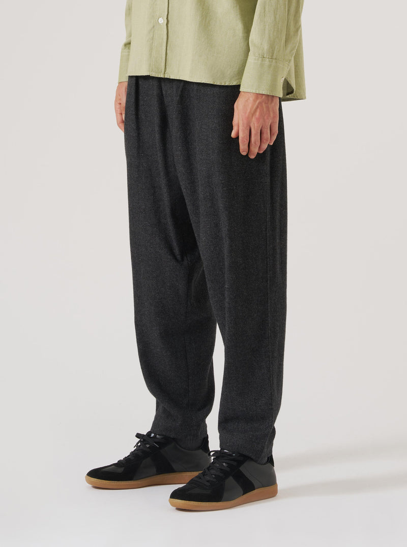 Grey Anders Wool Upcycled Pleated Track Pant