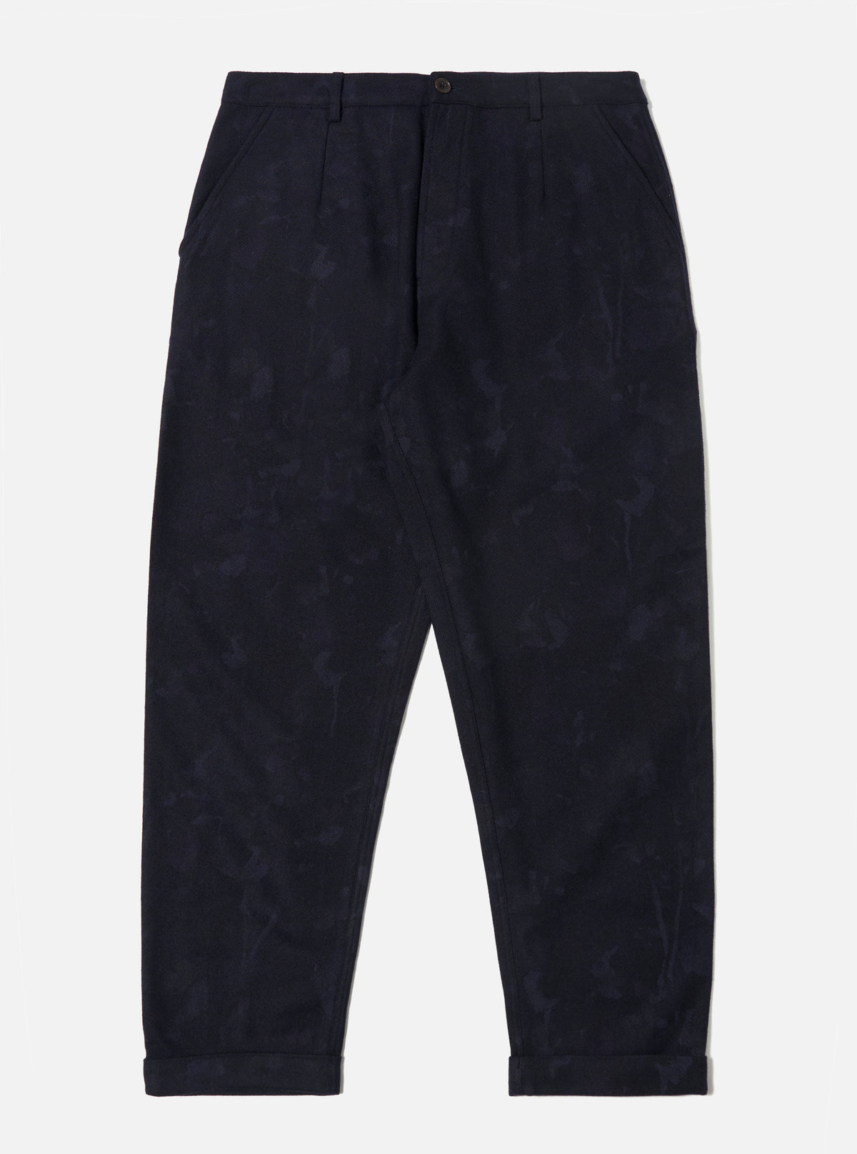 Navy Flower Print Flannel Super Chino