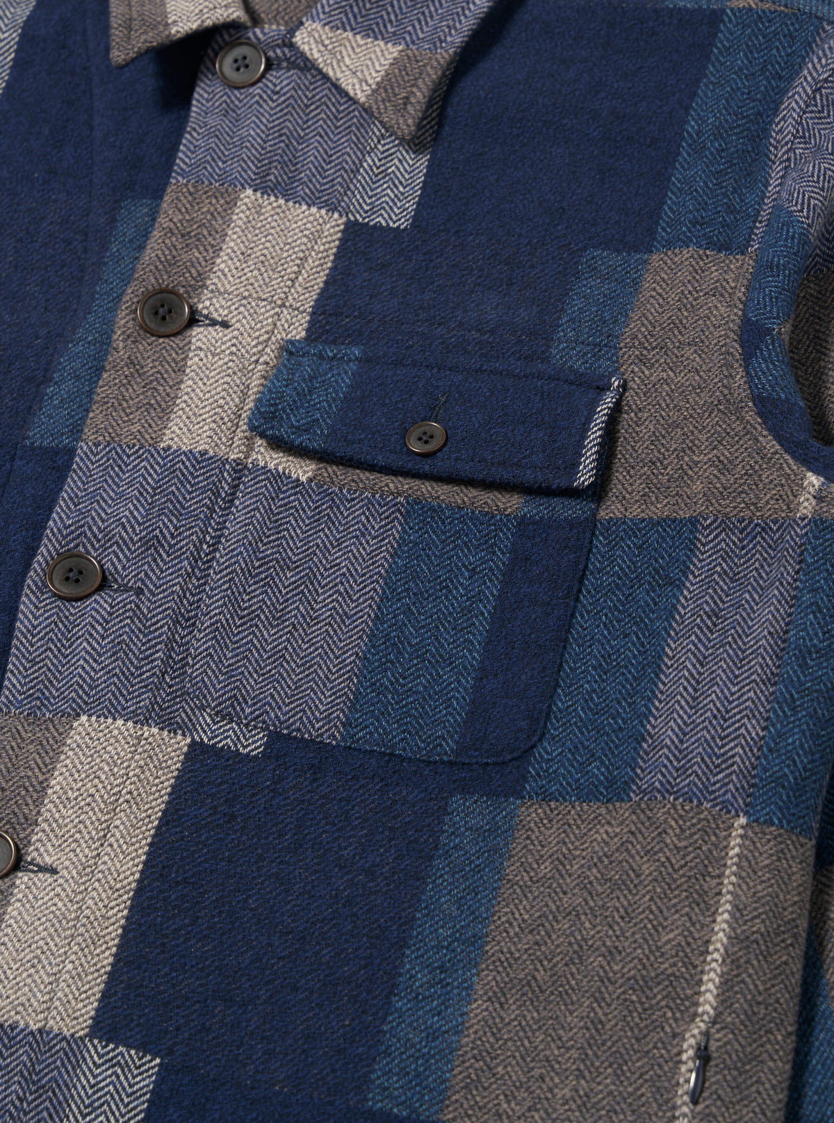 Navy Japanese Patchwork L/S Tech Overshirt