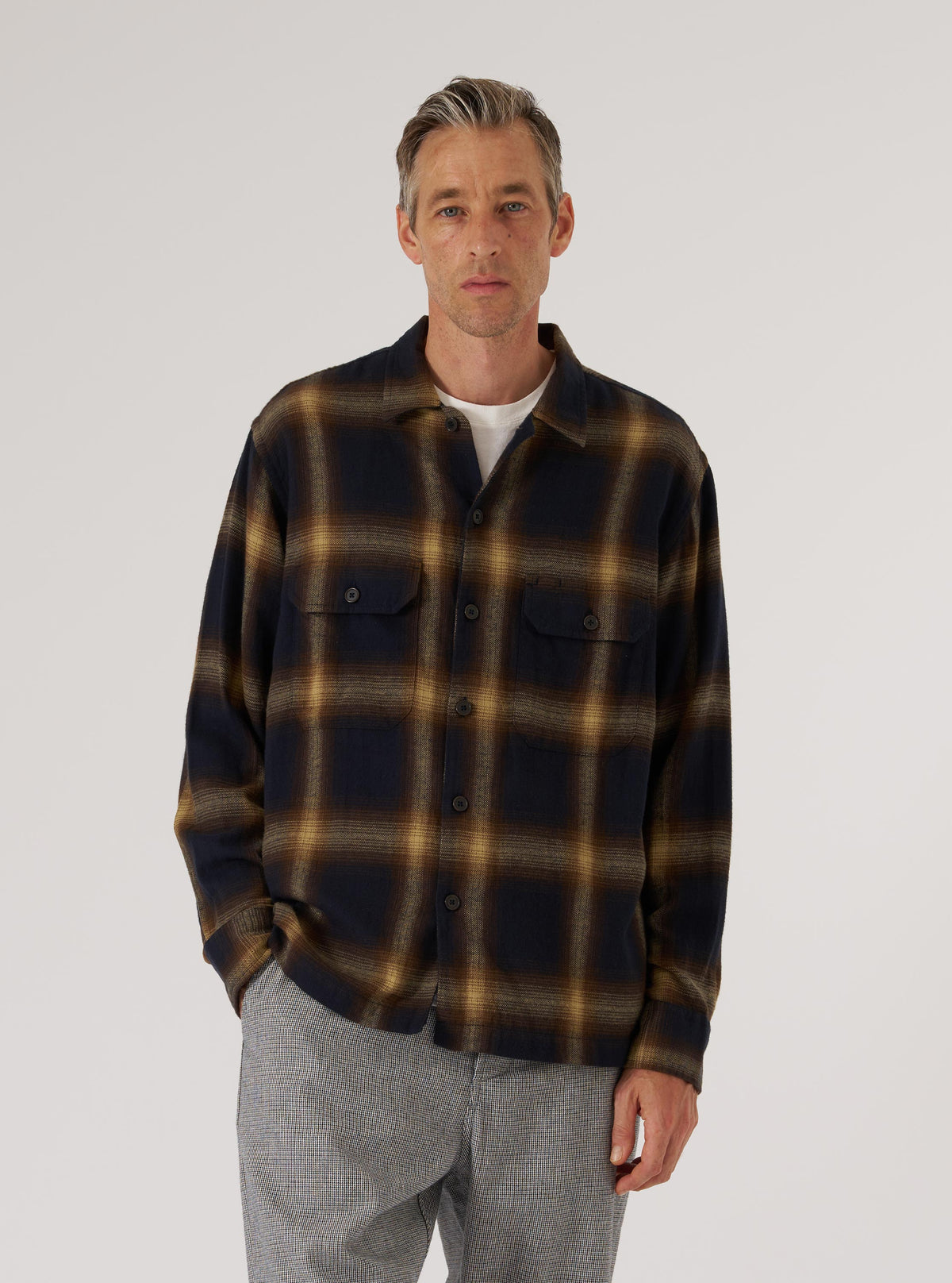 Navy Canyon Check Utility Shirt