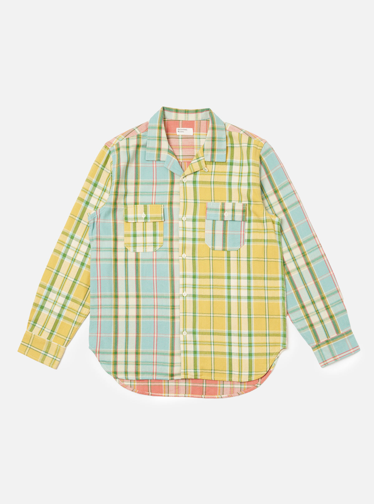 Faded Mixed Check Panel Shirt