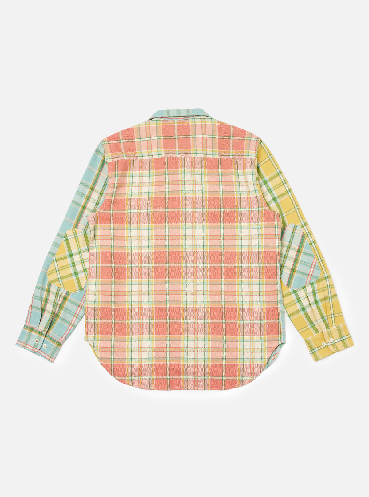 Faded Mixed Check Panel Shirt