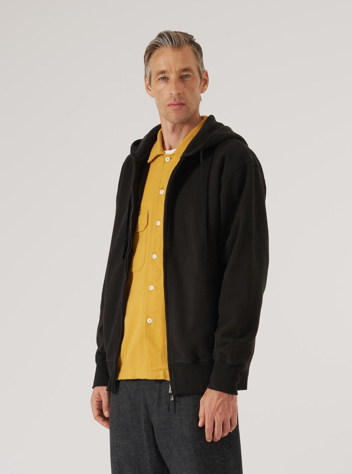 Black Brush Back Sweat New York Hoody