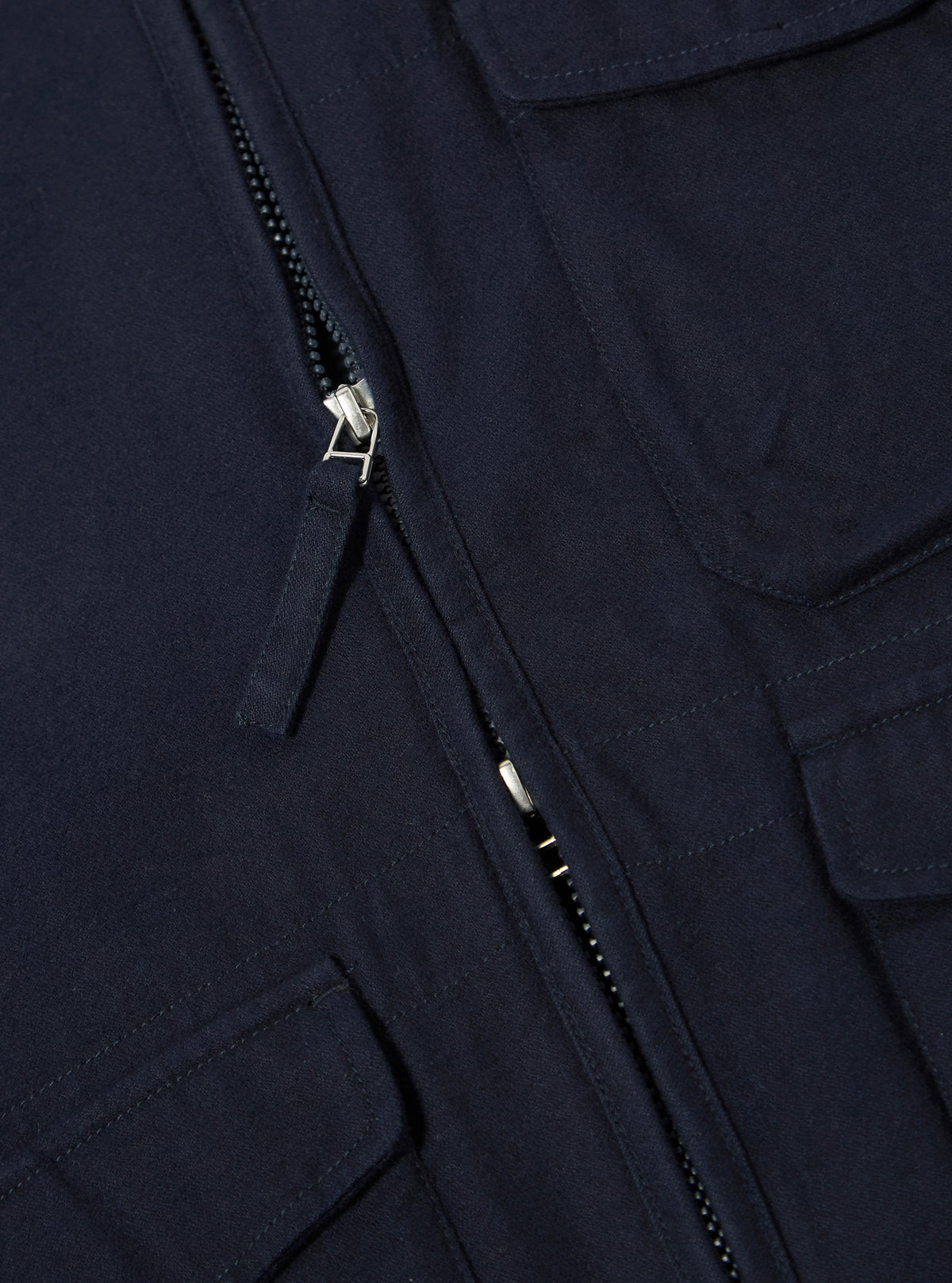Navy Brushed Moleskin Parachute Liner Jacket