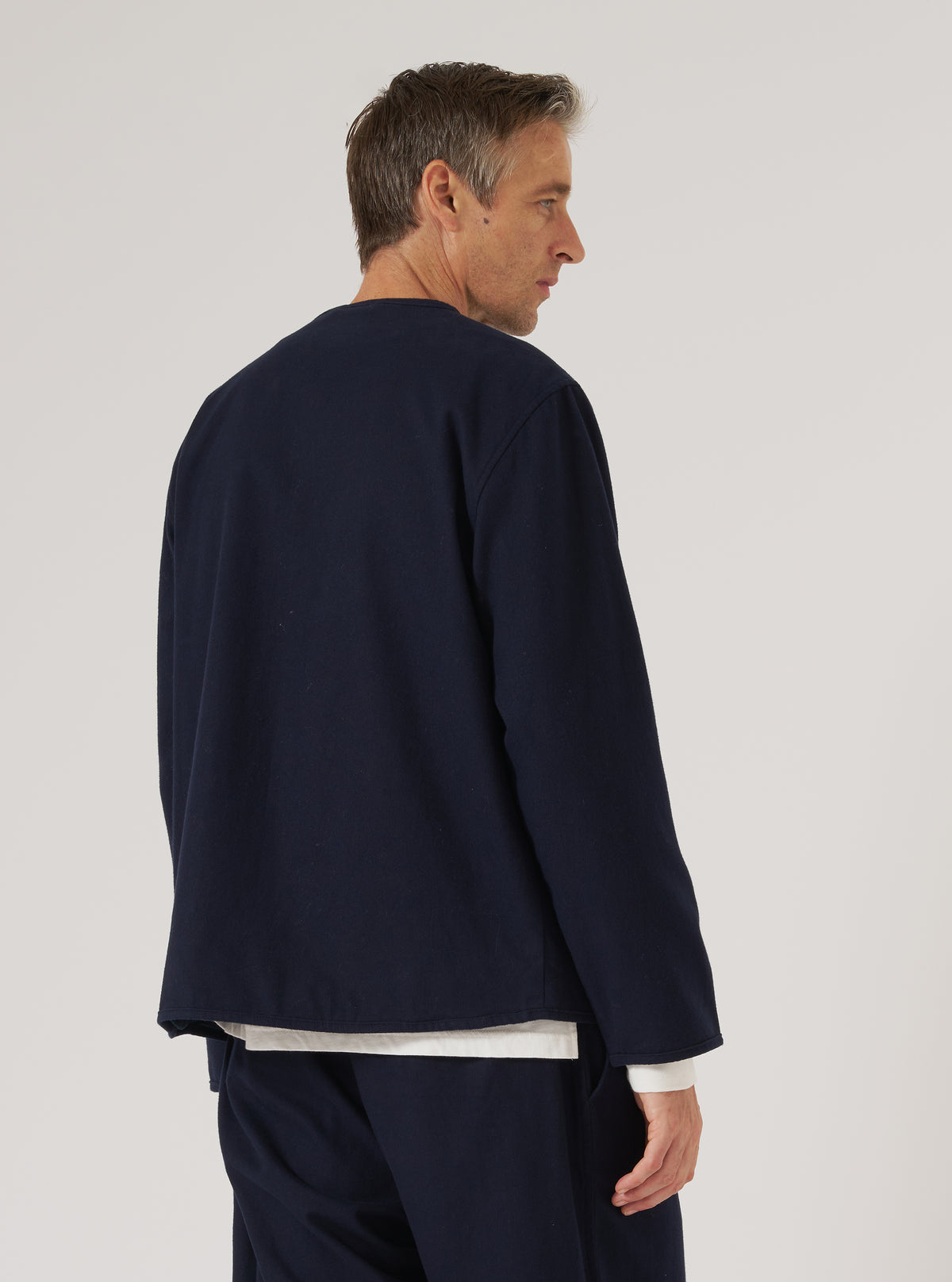 Navy Brushed Moleskin Parachute Liner Jacket