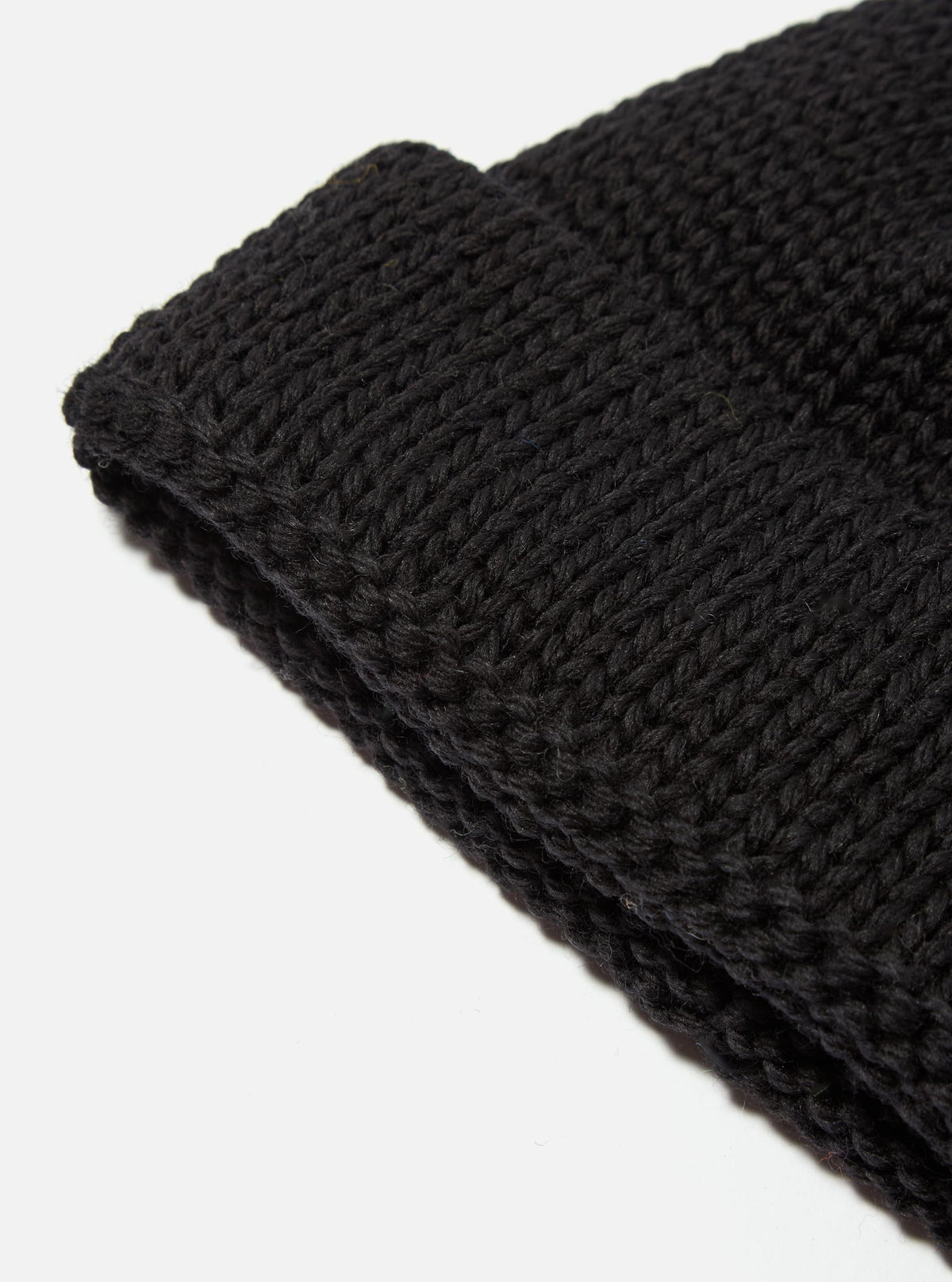Black British Wool Short Watch Cap