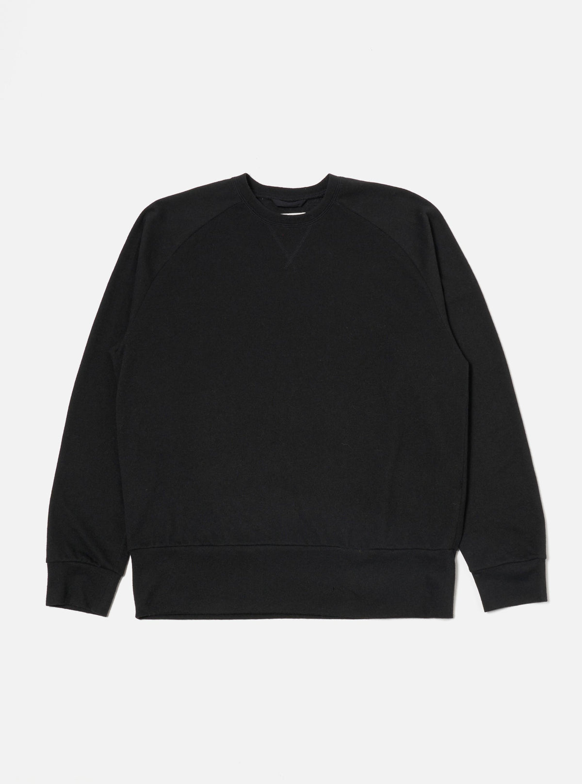 Black Recycled Wool Mix Single Jersey Mr K Crew Sweatshirt