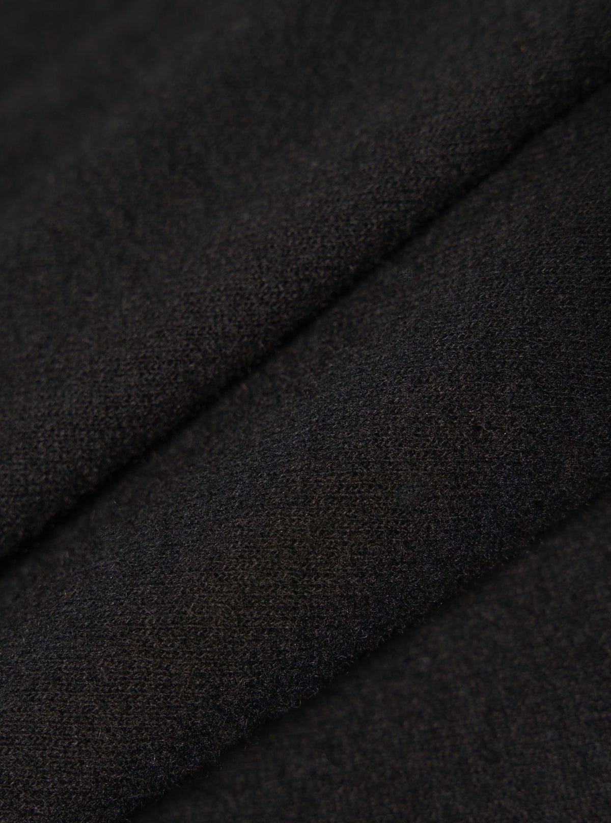 Black Recycled Wool Mix Single Jersey Pullover L/S Shirt