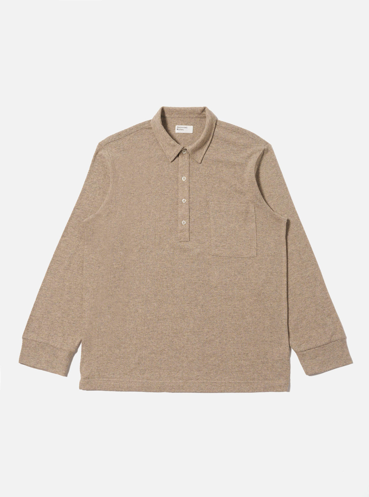 Dark Sand Recycled Wool Mix Single Jersey Pullover L/S Shirt
