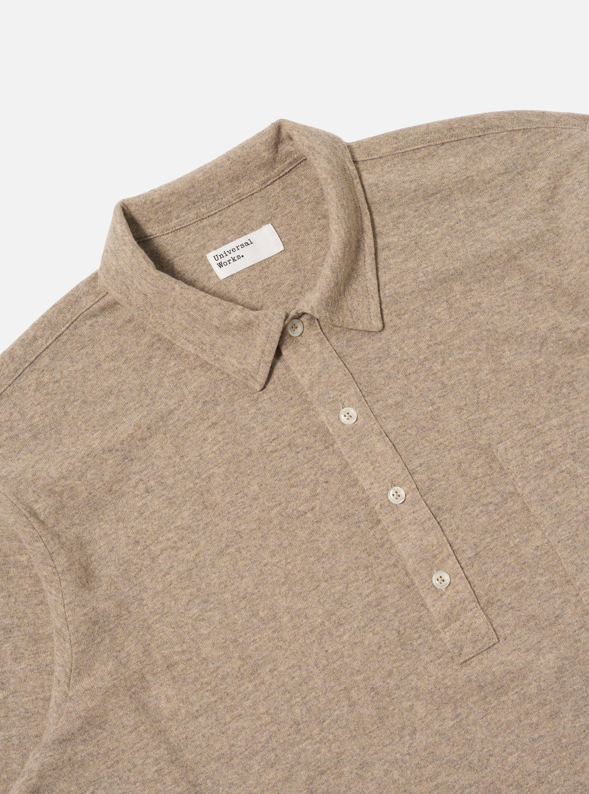 Dark Sand Recycled Wool Mix Single Jersey Pullover L/S Shirt