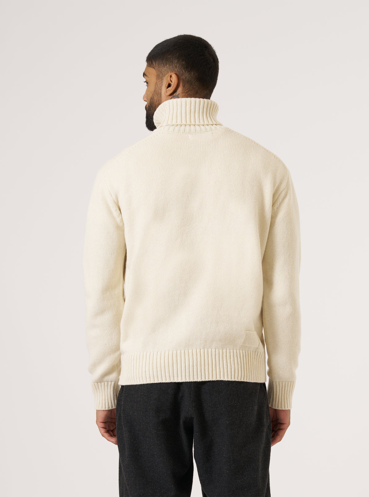 Ecru Recycled Shetland Roll Neck