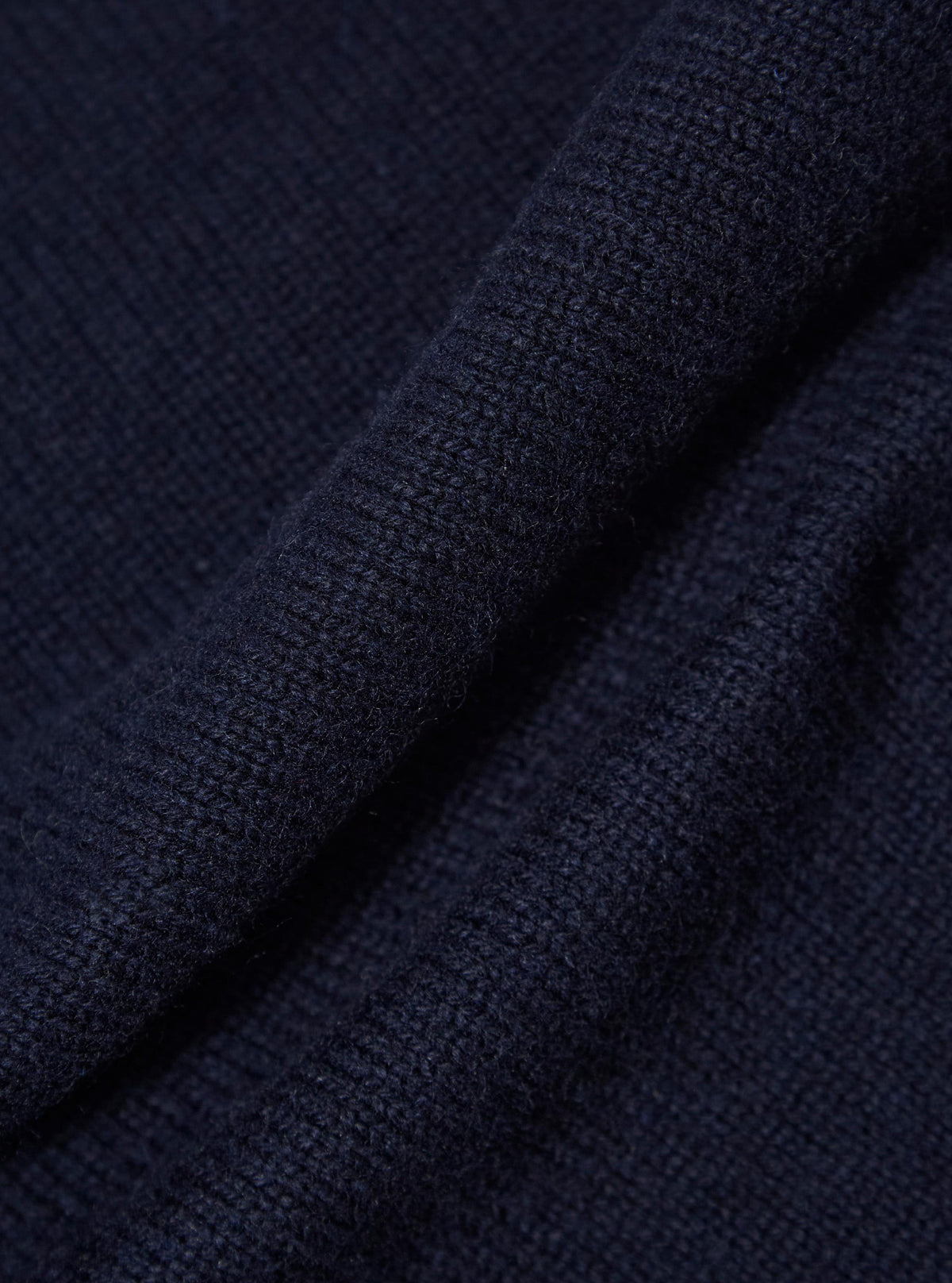 Navy Recycled Shetland Roll Neck