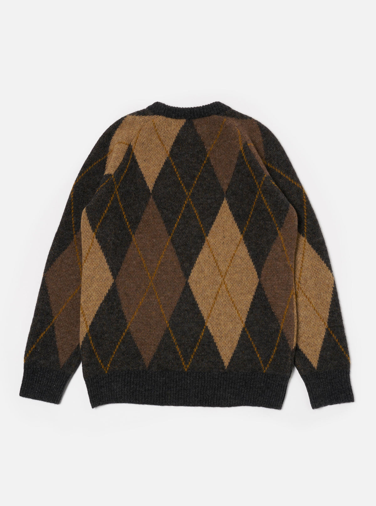 Brown Alpaca Knit Big Argyll Crew