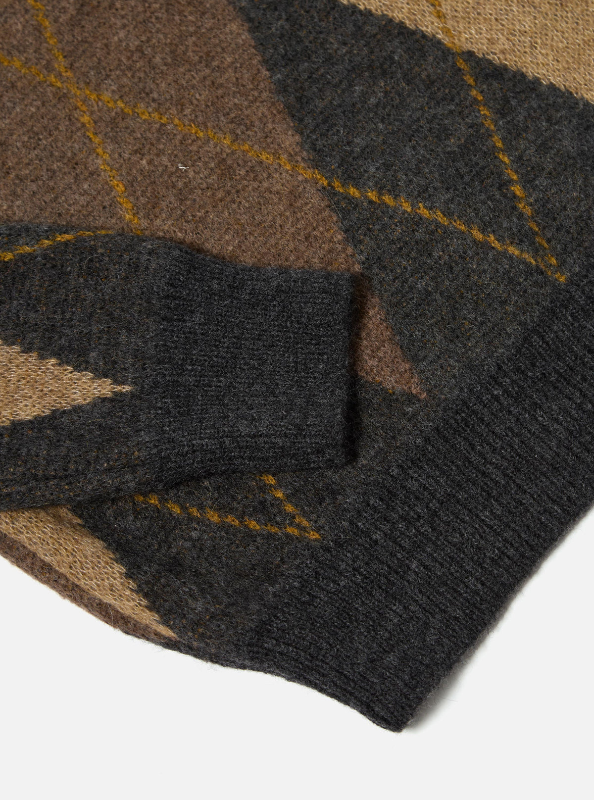 Brown Alpaca Knit Big Argyll Crew