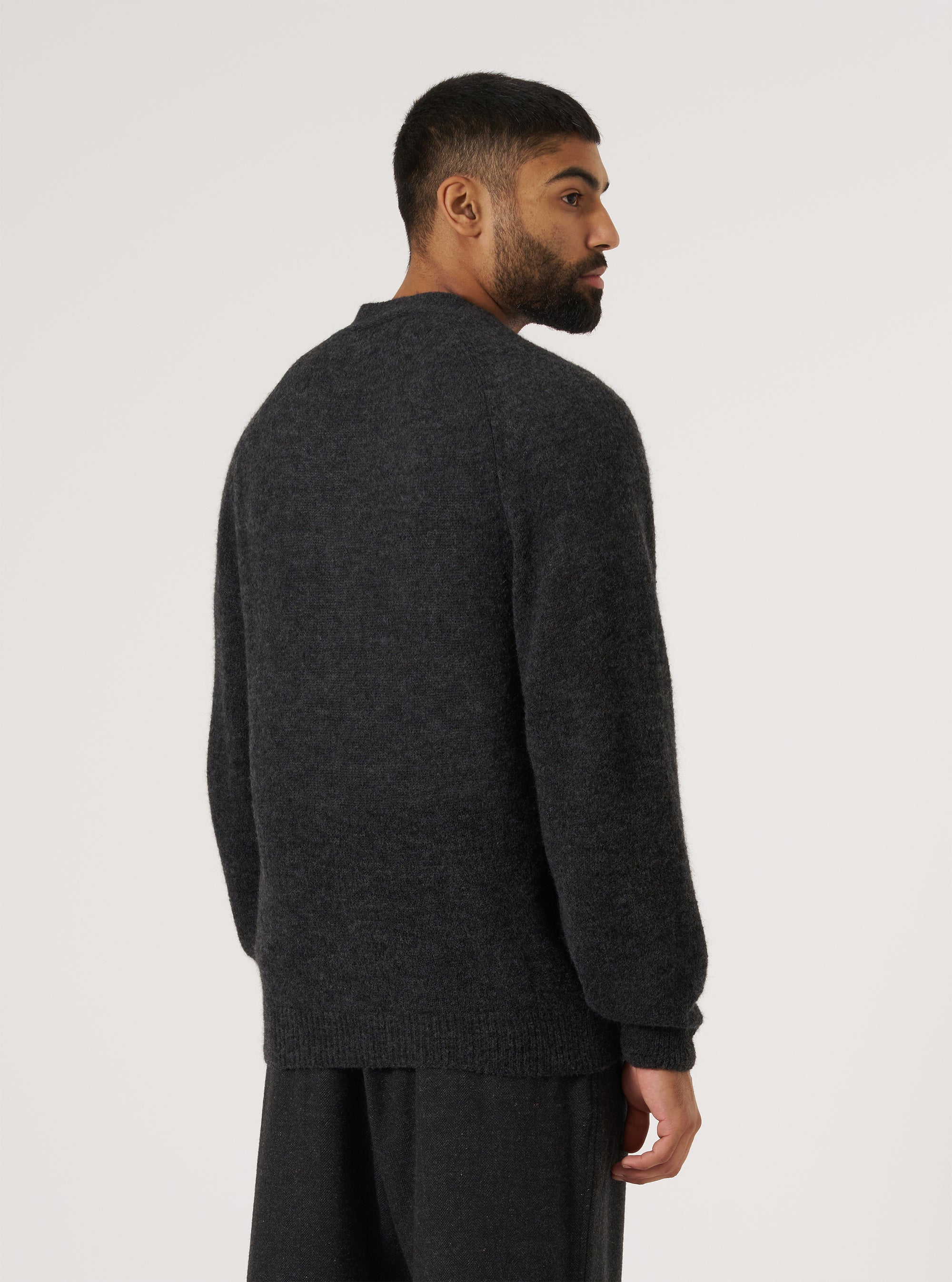 Charcoal Alpaca Knit David Cardigan