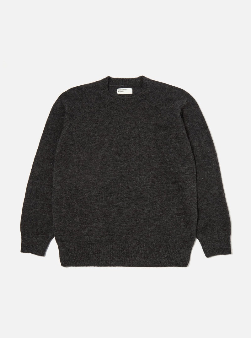 Charcoal Alpaca Knit Lyon Crew