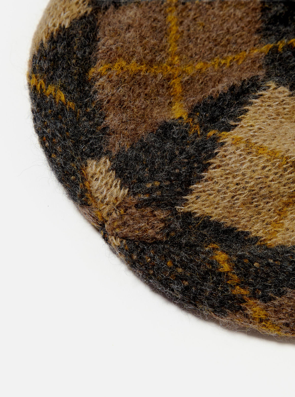 Brown Alpaca Knit Argyll Hat
