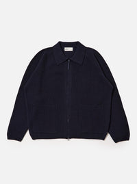 Navy Eco Wool Zip Cardigan