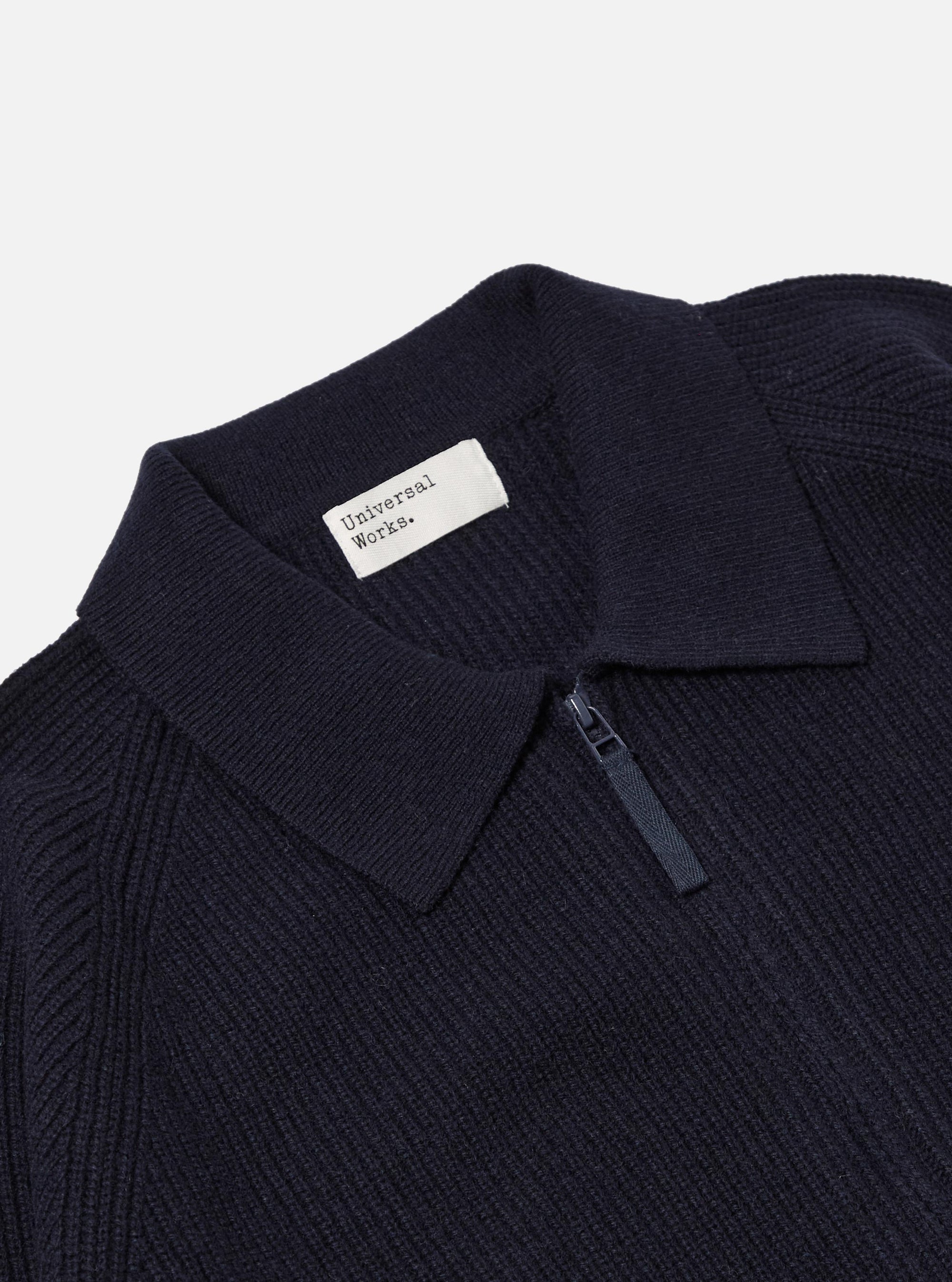 Navy Eco Wool Zip Cardigan