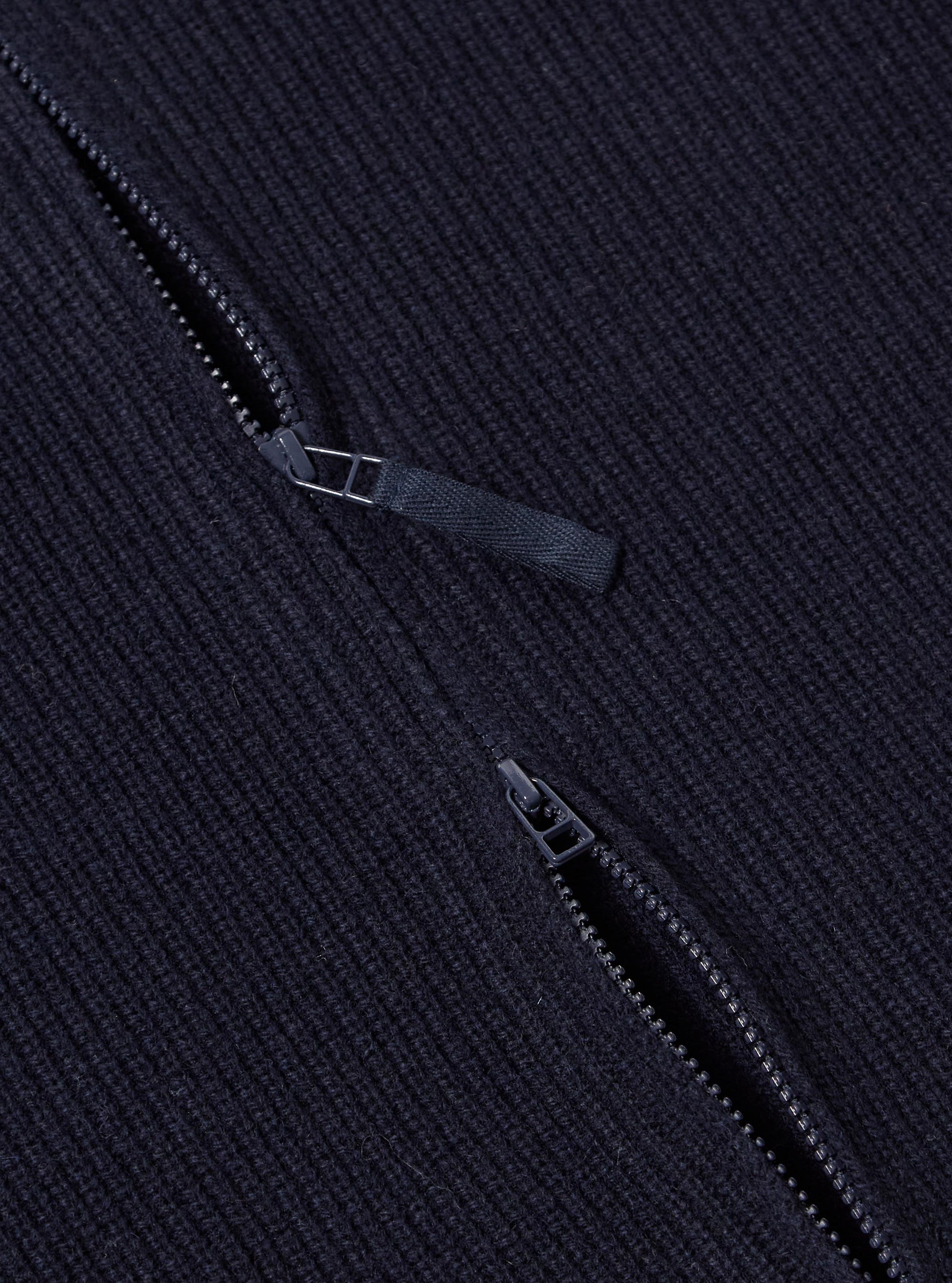Navy Eco Wool Zip Cardigan