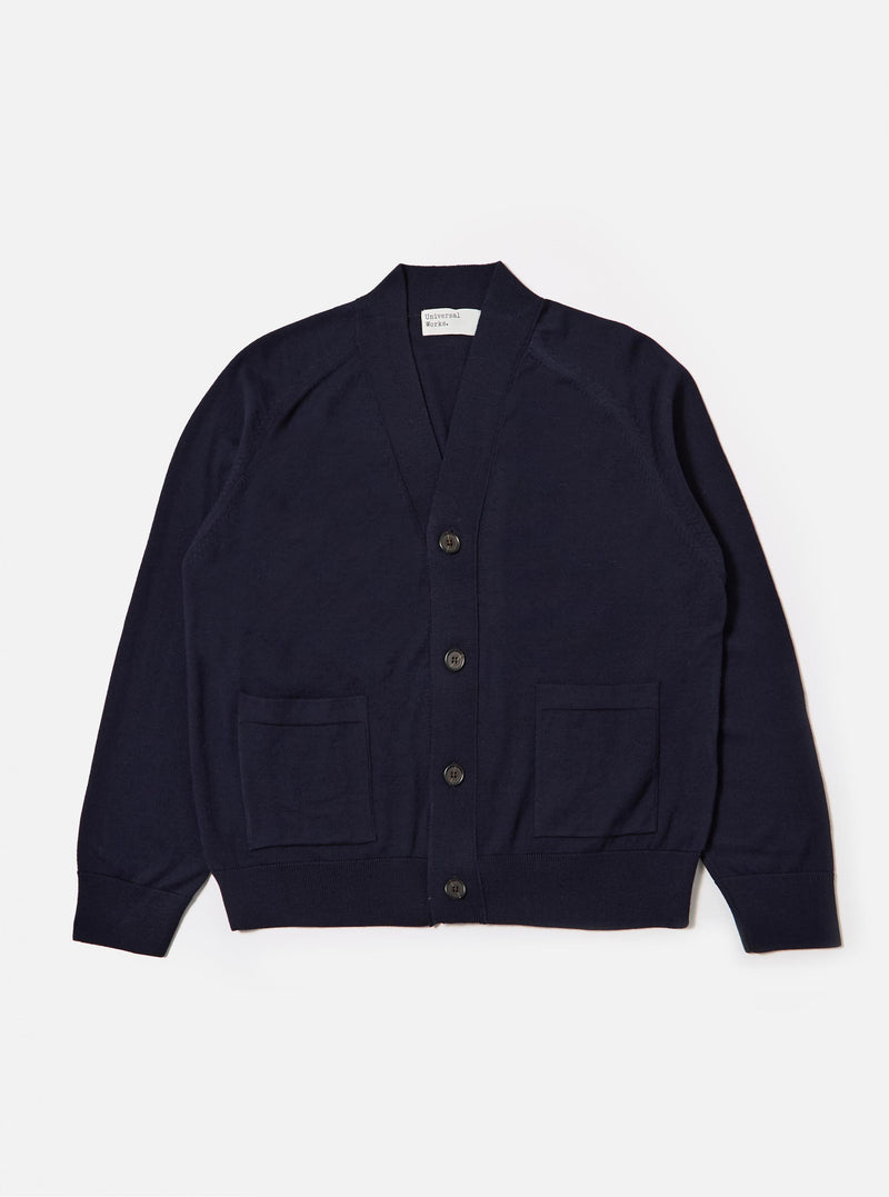 Navy Merino Loose Cardigan