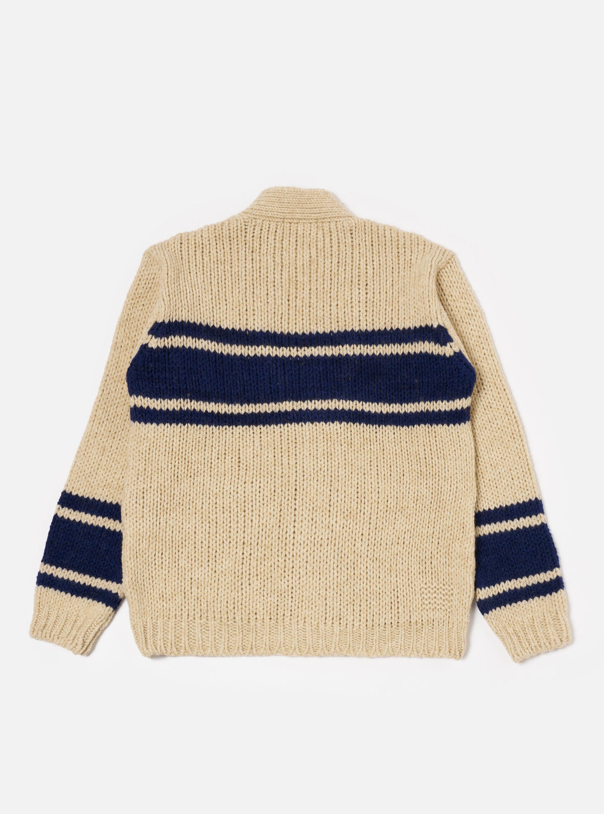 Sand Chunky Knit Stripe Langdale Cardigan