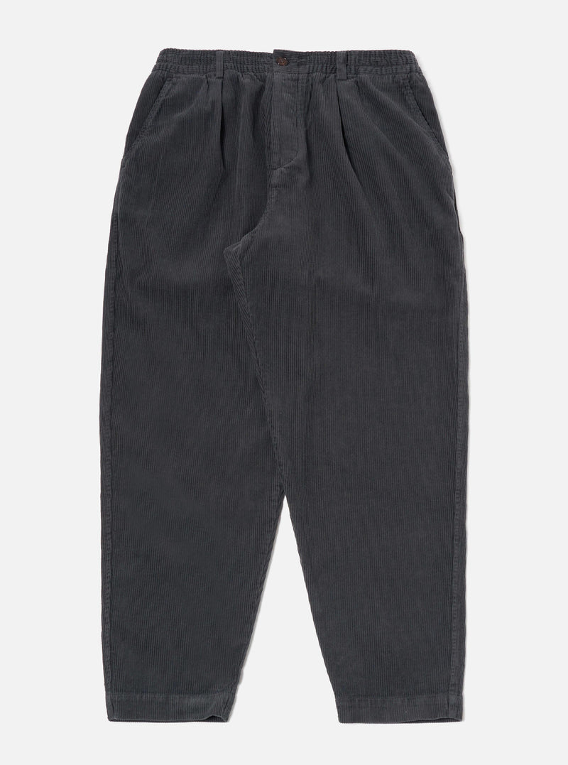 Charcoal Cord Pleated Track Pant
