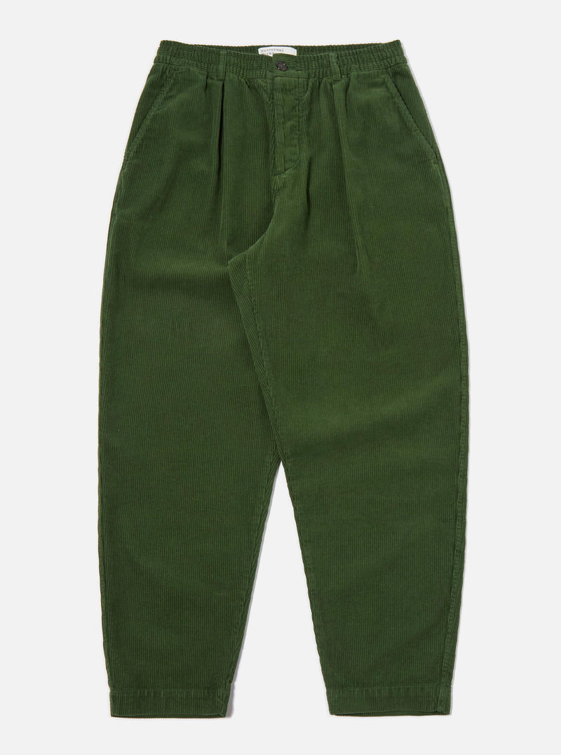 Green Cord Pleated Track Pant