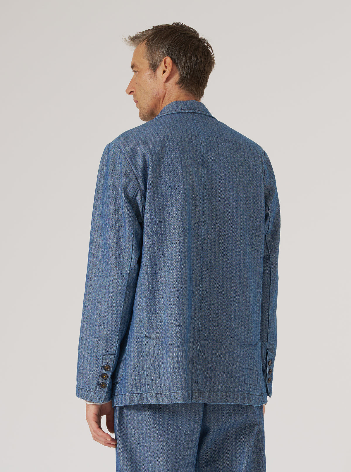 Indigo Denim Herringbone Manor Jacket