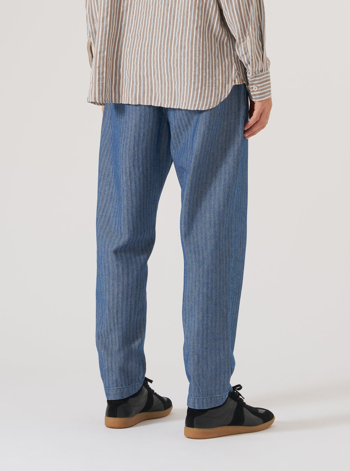 Indigo Denim Herringbone Military Chino