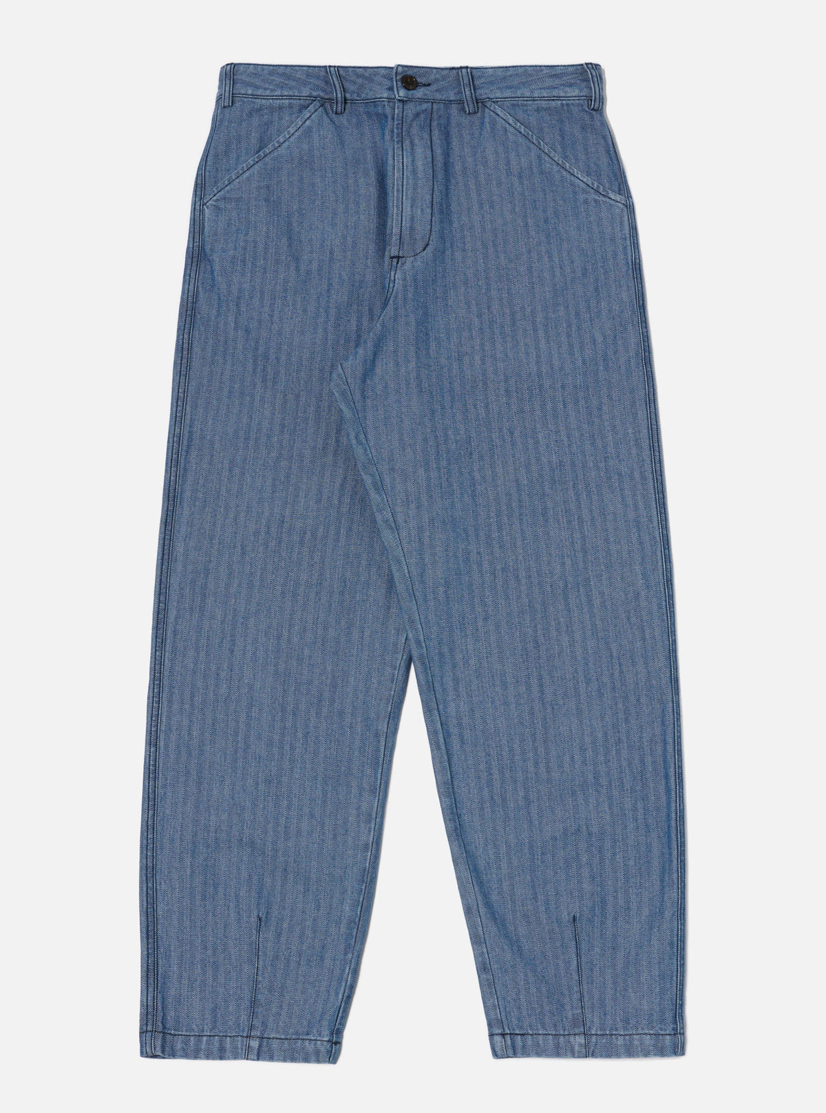 Indigo Denim Herringbone Utility Pant