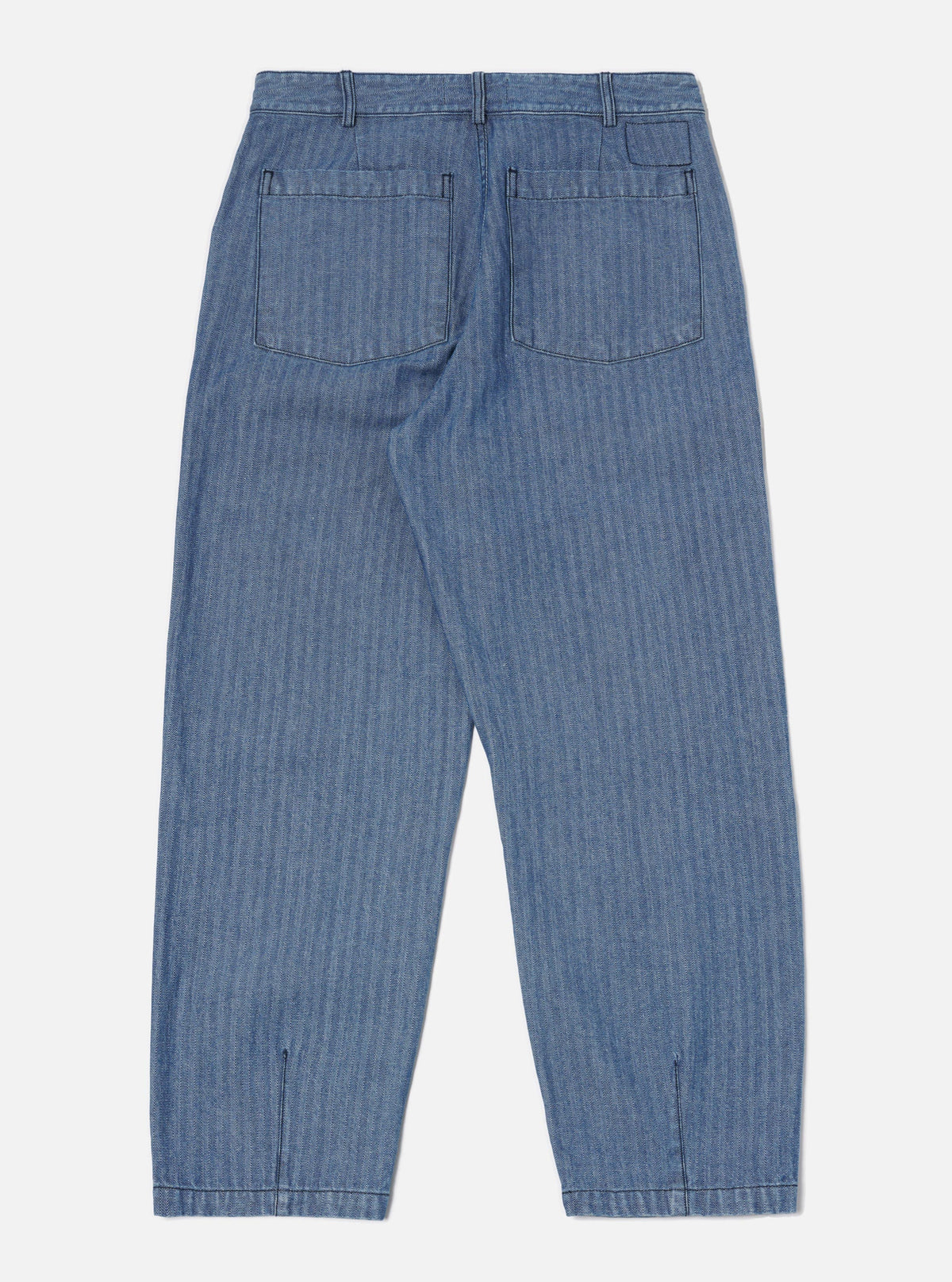 Indigo Denim Herringbone Utility Pant