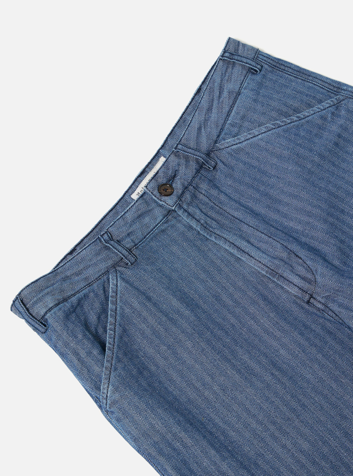 Indigo Denim Herringbone Utility Pant