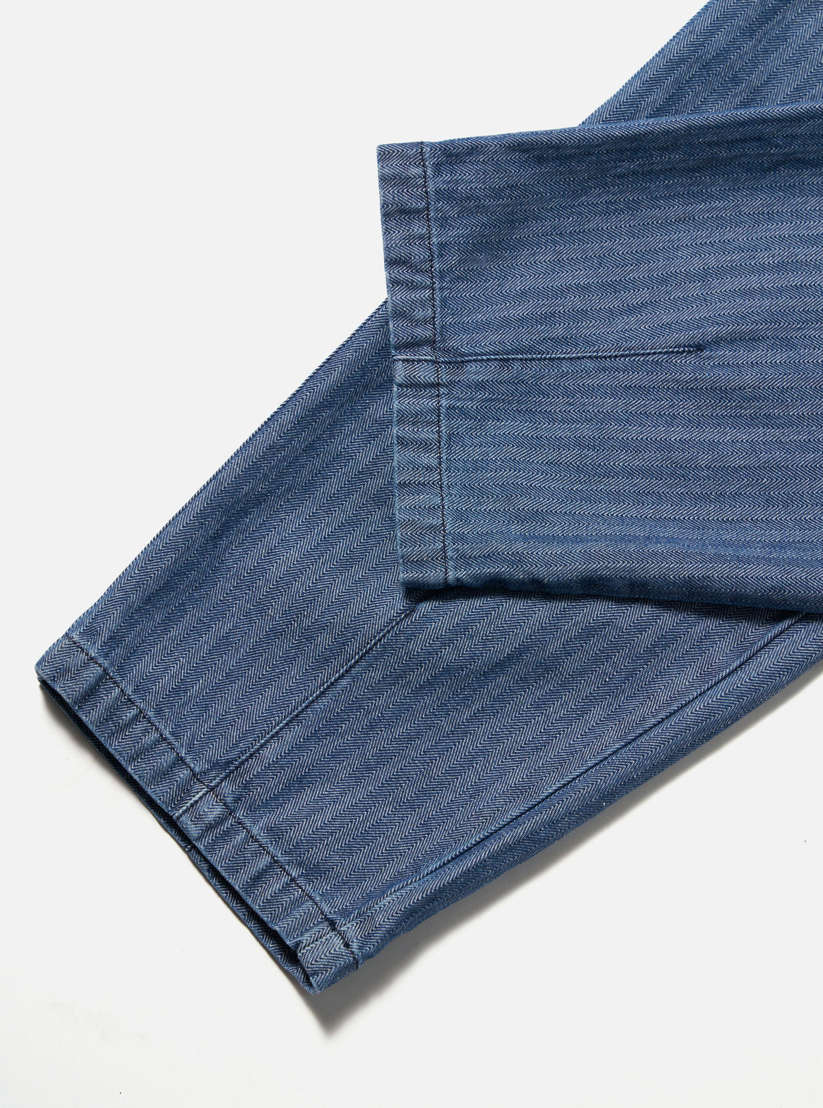 Indigo Denim Herringbone Utility Pant