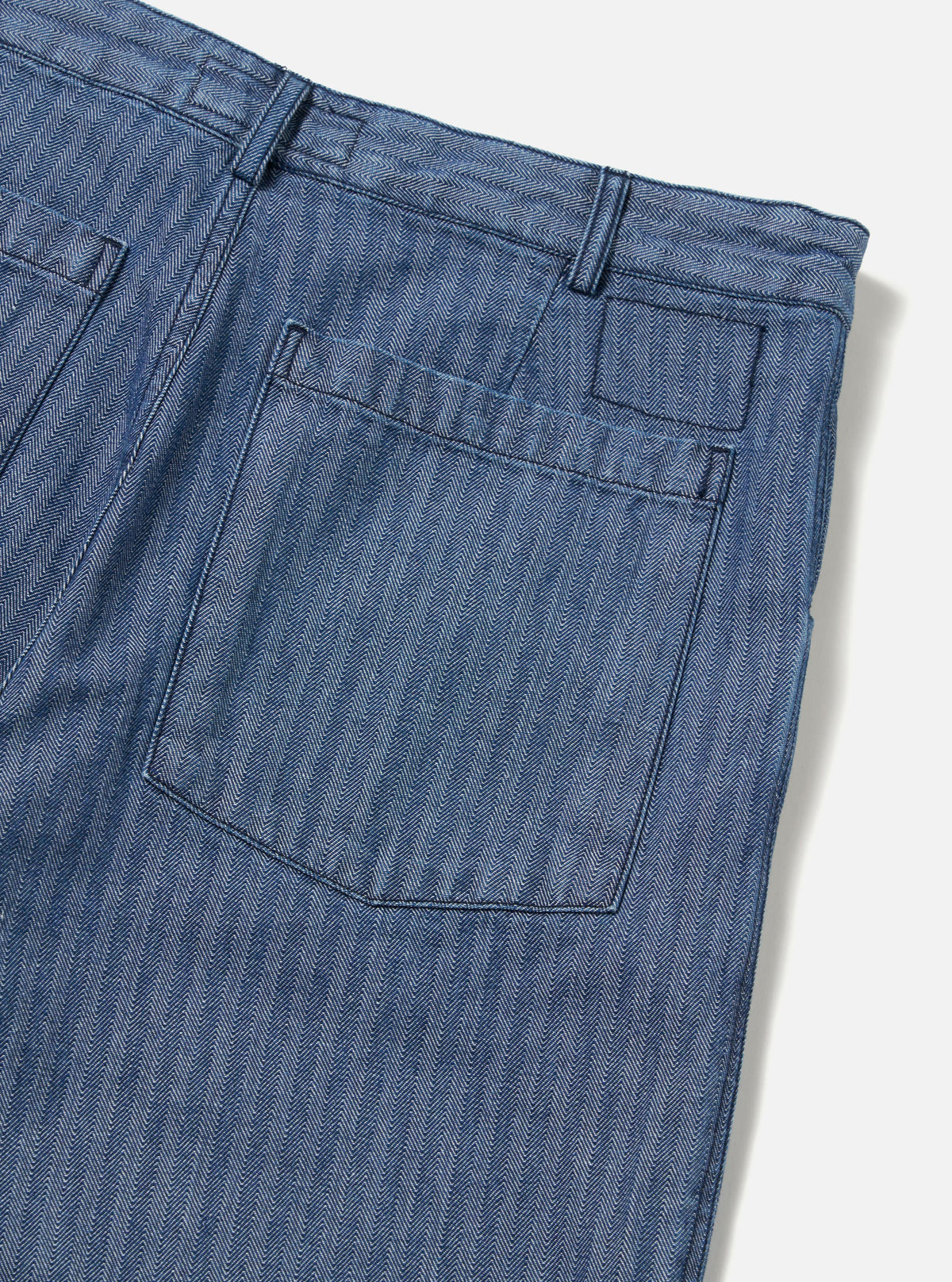 Indigo Denim Herringbone Utility Pant