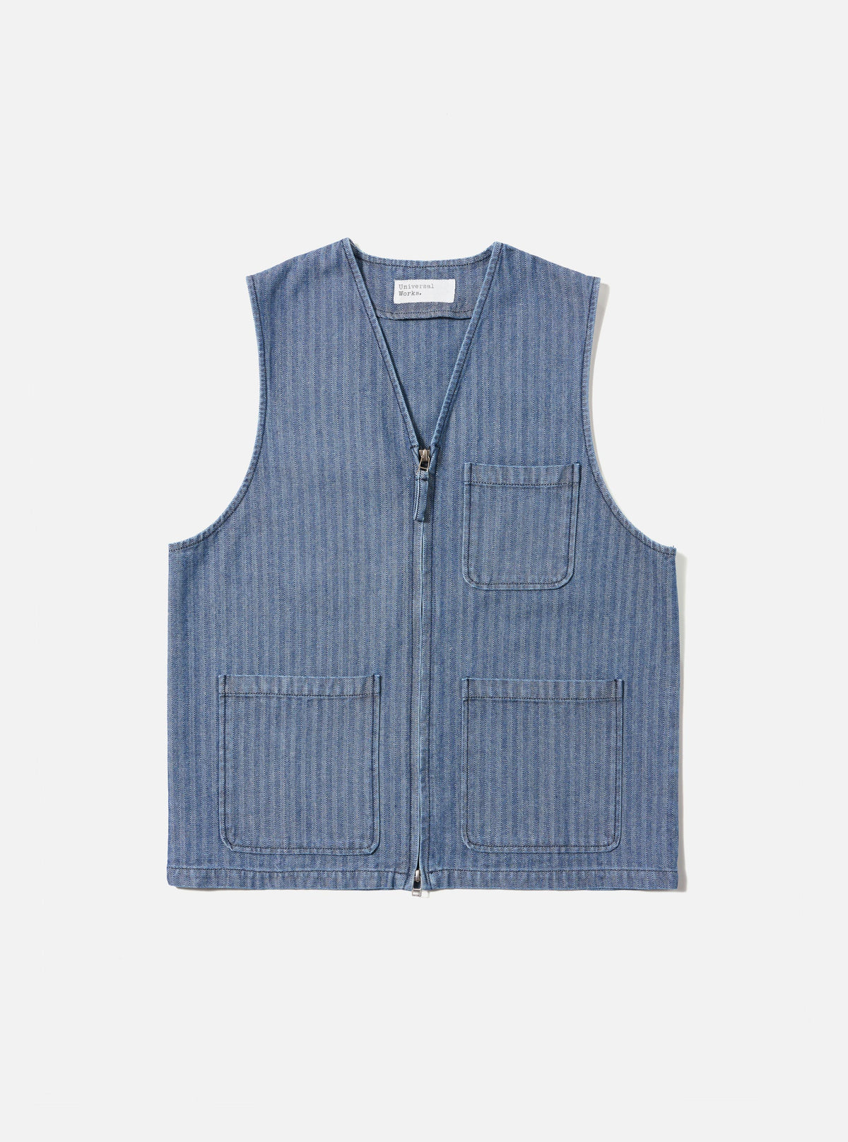 Indigo Denim Herringbone Operators Gilet