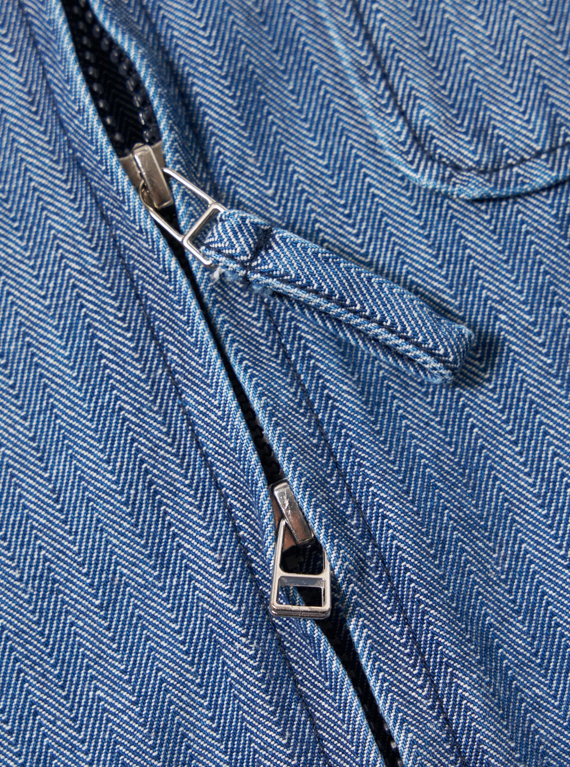 Indigo Denim Herringbone Operators Gilet