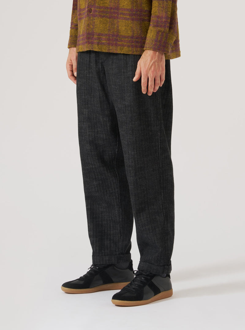 Black Italian Cotton Denim Super Chino
