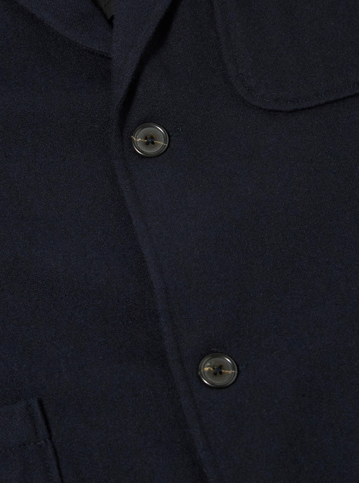 Dark Navy Soft Recycled Wool Two Button Jacket