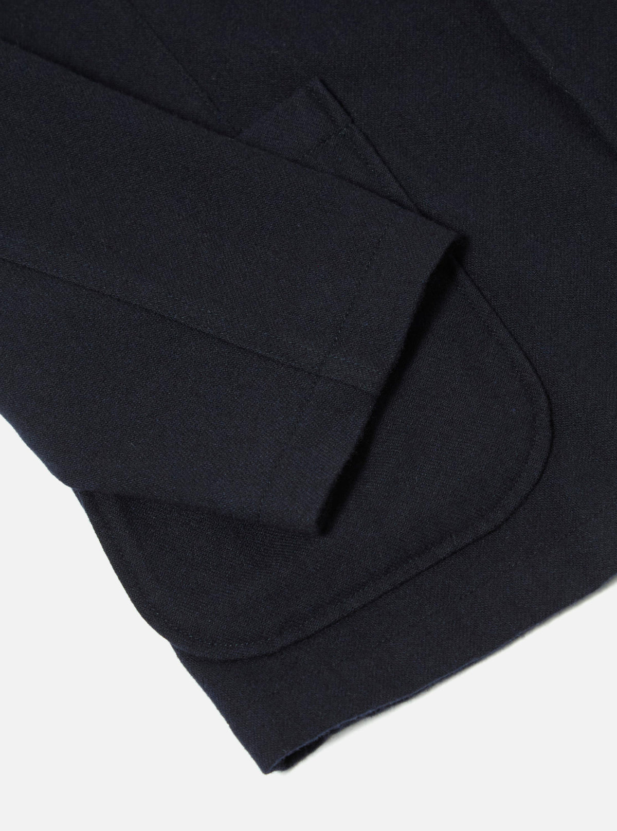 Dark Navy Soft Recycled Wool Two Button Jacket