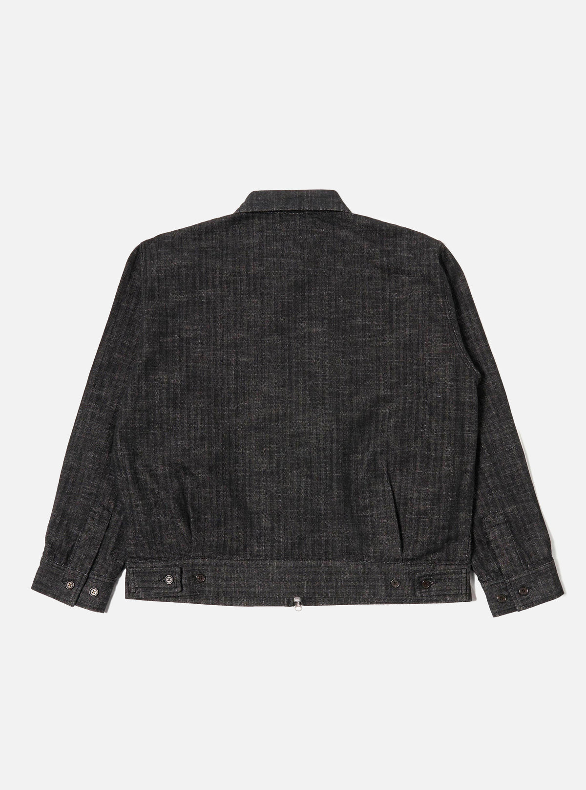 Black Italian Cotton Denim Rose Bowl Jacket