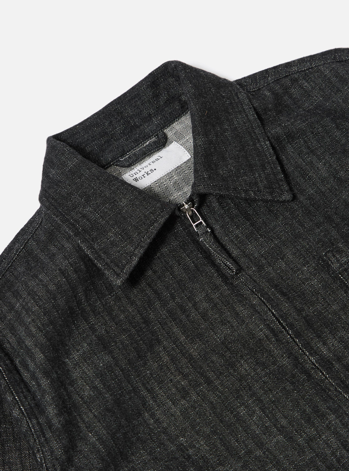 Black Italian Cotton Denim Rose Bowl Jacket