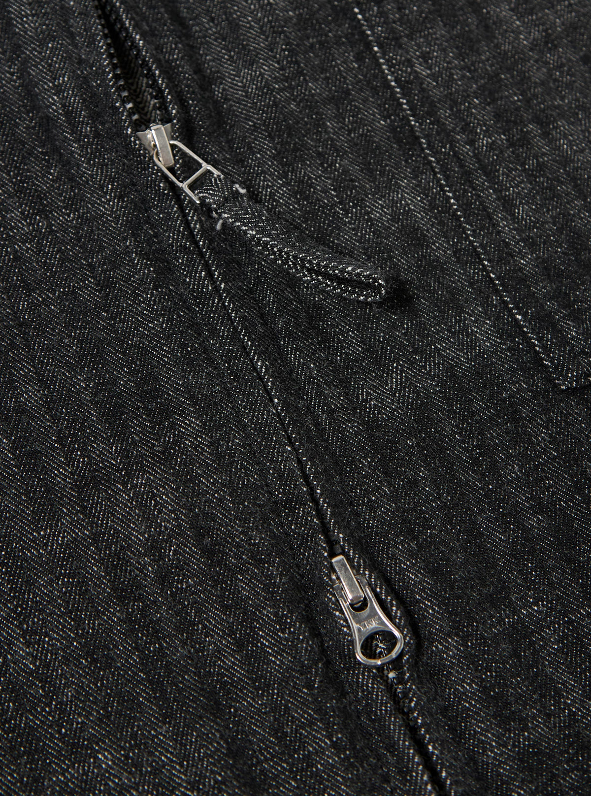 Black Italian Cotton Denim Rose Bowl Jacket