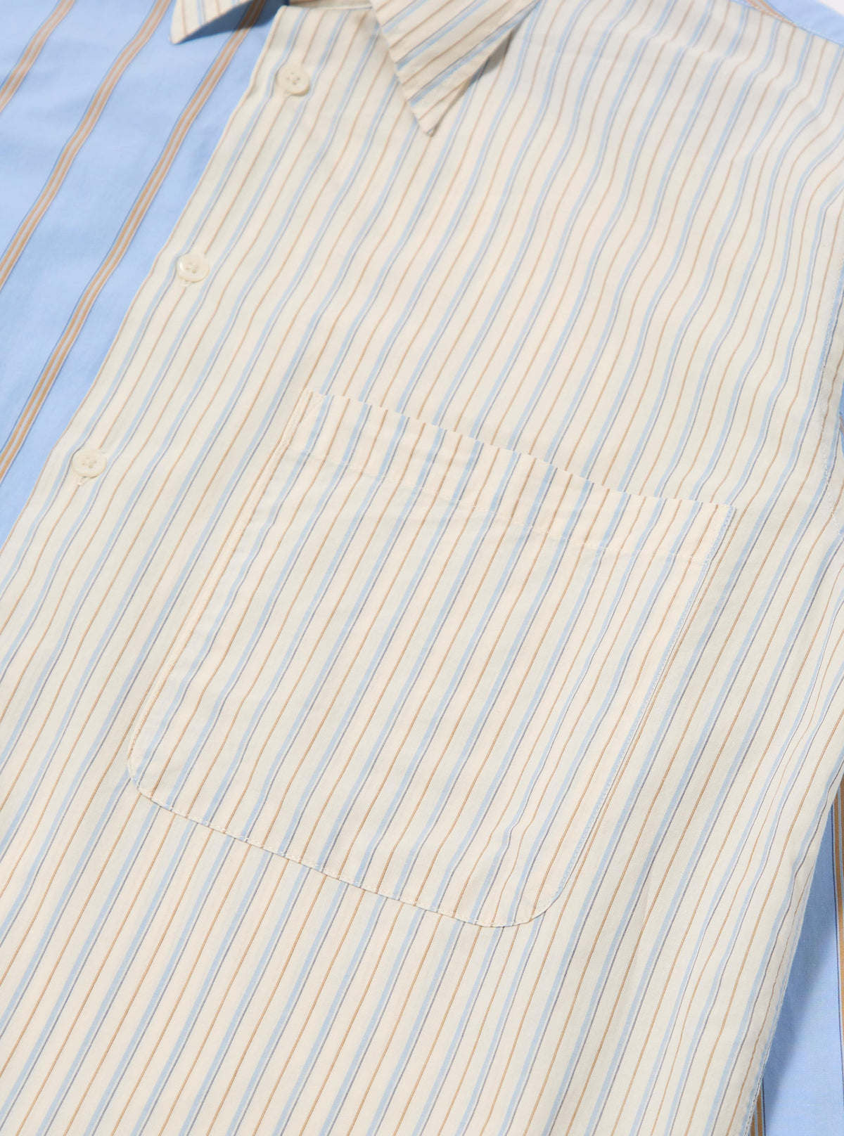 Ecru/Blue Mix Pop Stripe Mix Station Shirt