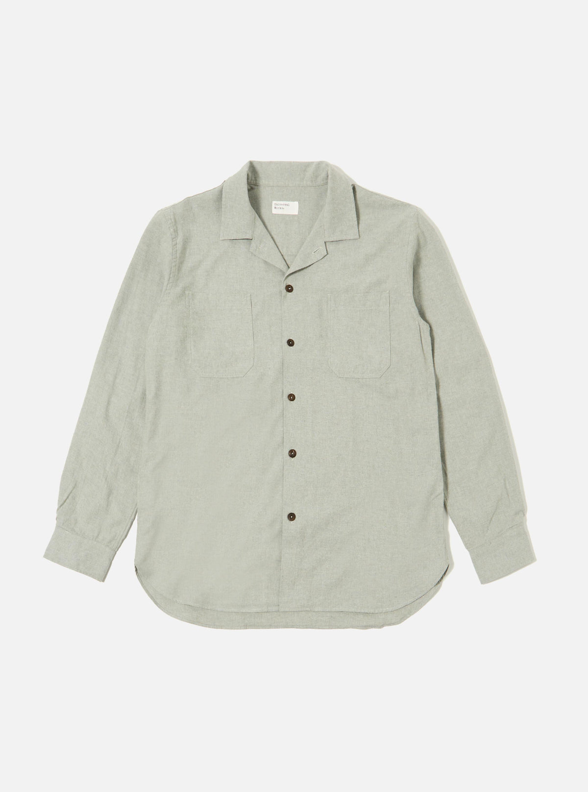 Grey Brushed Flannel Work Shirt