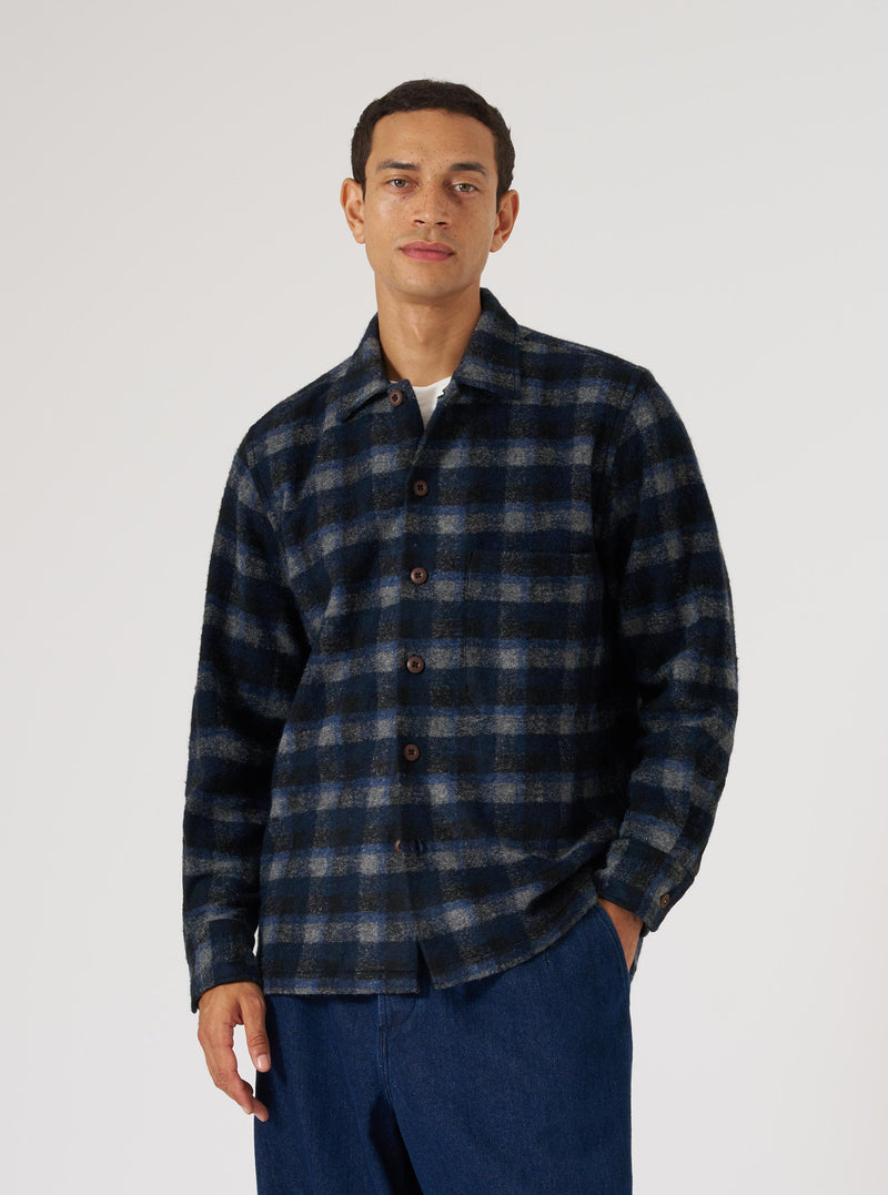 Navy/Black Chandler Plaid Fatigue Shirt