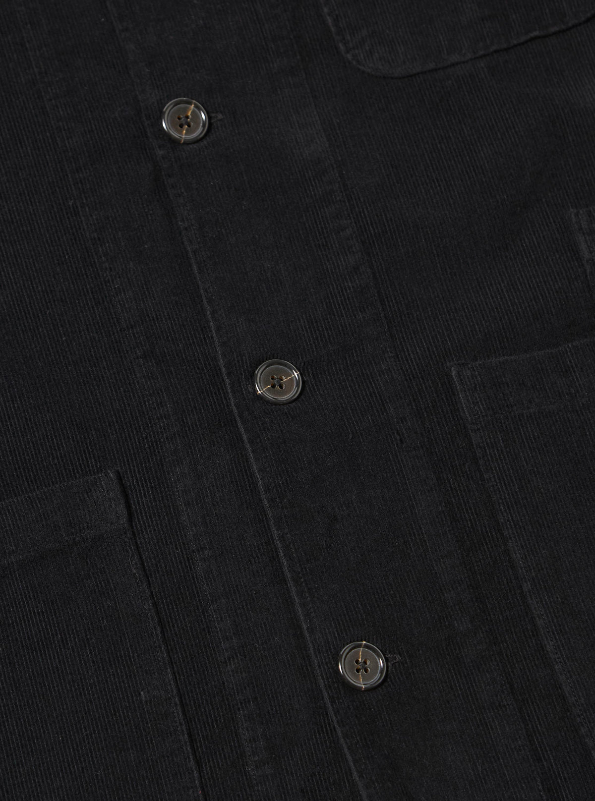 Black Fine Cord Bakers Overshirt