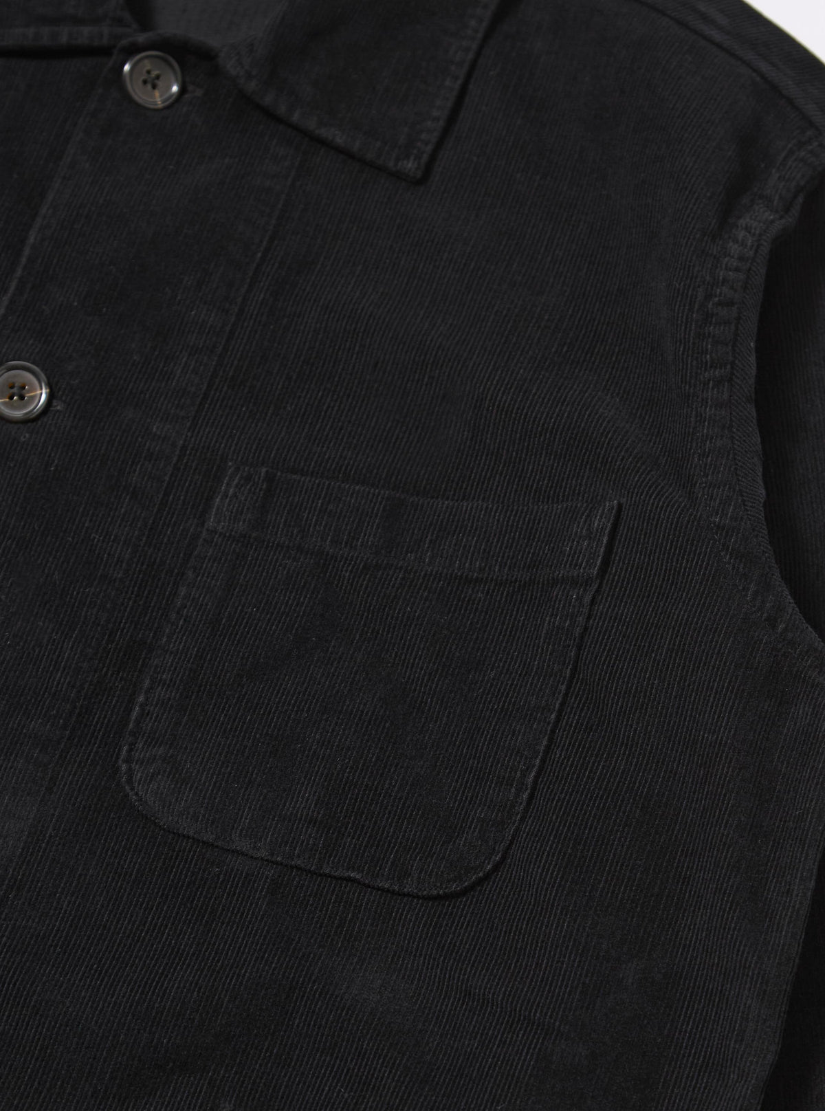 Black Fine Cord Bakers Overshirt